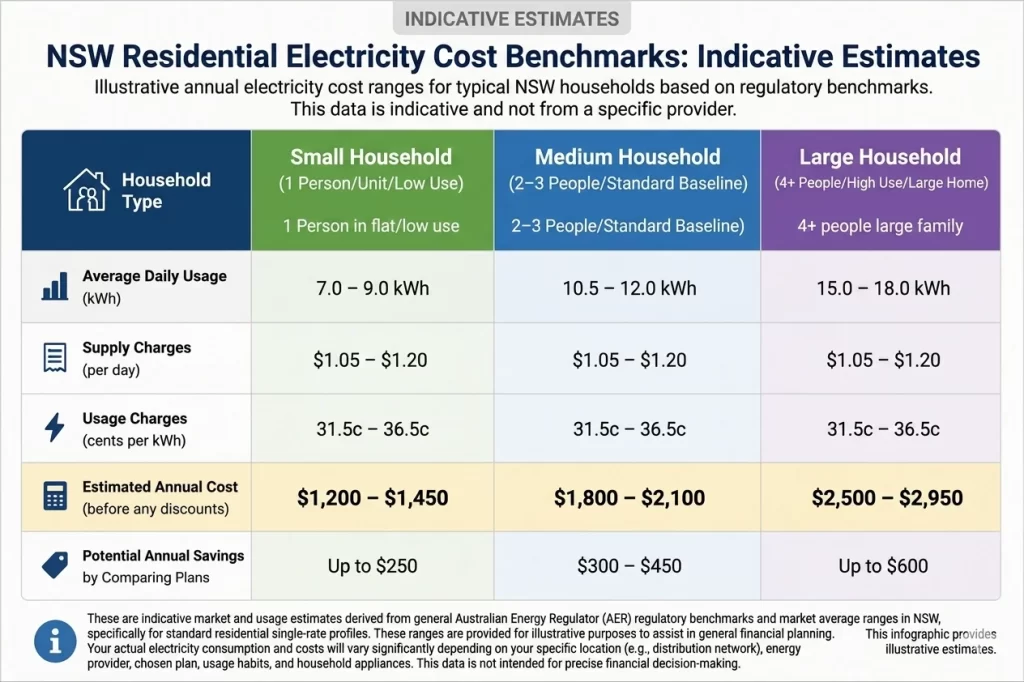 NSW residential electricity cost benchmark comparison chart